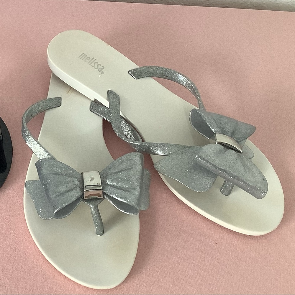 Melissa sandals, Women’s size 8 white and silver